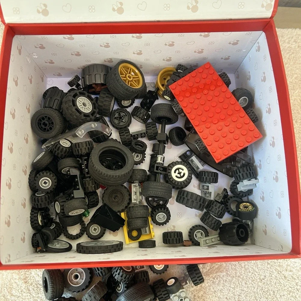 Huge Lot Mixed Lego Wheels‎ Extra Tires Parts & Pieces Used 2.7 Pounds Bulk